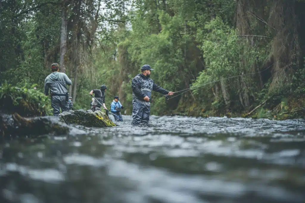 Fishing for sockeye salmon on the russian river.